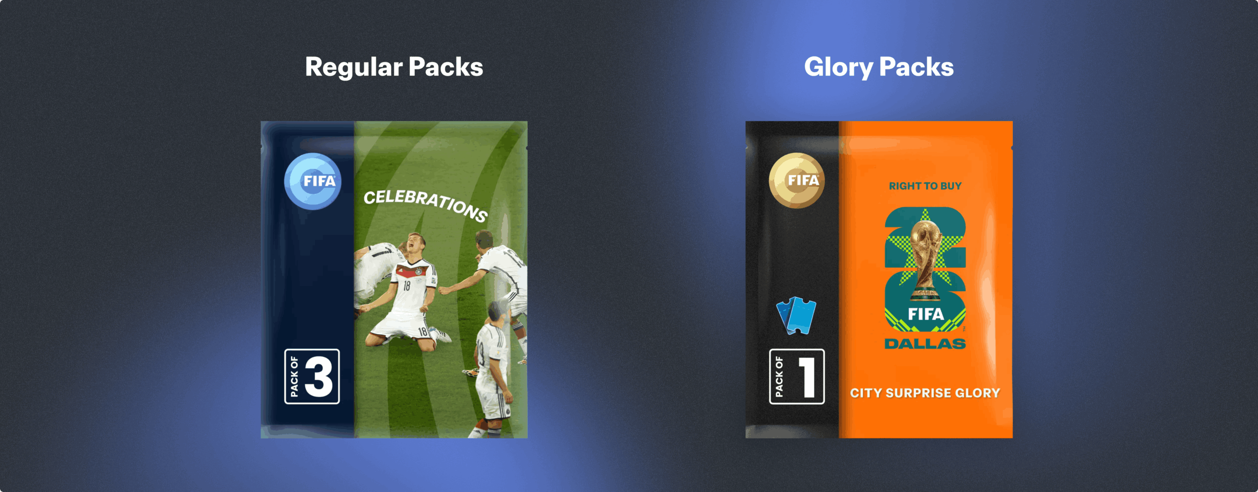 FIFA Collect: Regular Packs und Glory Packs im Vergleich